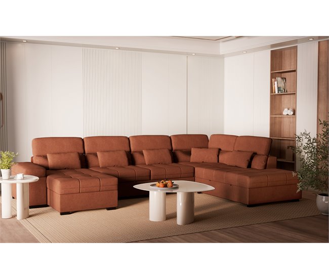 Rinconera con forma de U XXL STEWART Terracota