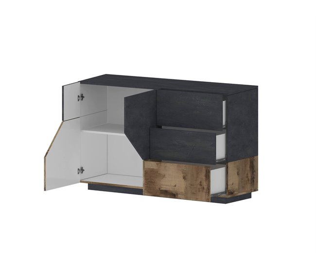 Aparador efecto madera 140 Gris/ Madera