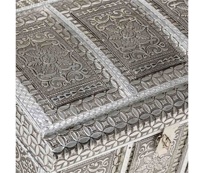 Joyero de metal repujado Plateado