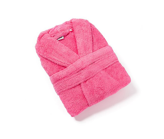 Albornoz de rizo 100% algodón tallas para adulto. Rosa