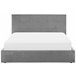 Beliani Cama con almacenaje Terciopelo LORIENT 177x216 Gris Claro
