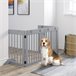 Barrera para Mascotas Madera de Pino PawHut Gris