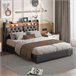 Cama con almacenamiento 200x140 Negro