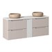 Mueble doble lavabo 4 cajones Riva 140 Blanco/ Beige