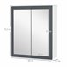 Armario con Espejo MDF, Vidrio kleankin, hogar - baño Blanco