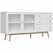 Aparador de Cocina MDF, Vidrio, Madera de Caucho HOMCOM 160 Blanco