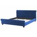 Beliani Cama con somier Terciopelo AVALLON 192x233 Azul Marino