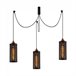 Lámpara colgante Marismo (3 luces) Metal Moderno Negro