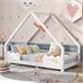 Cama cabaña infantil de madera de pino 206x96 Blanco