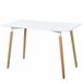 Mesa de Comedor Metal, Tablero de MDF de Grado E1, Madera de Haya 120x60 Mesa de Comedor Metal, Tablero de MDF de Grado E1, Madera de Haya 120x60 Blanco