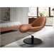 Sillón giratorio tapizado en polipiel y acero Marron