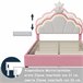 Cama Princesa, con Cabecero Corona Regulable y Luces LED 140x203 Rosa