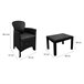 Acomoda Textil - Conjunto de Jardín con 2 Sillones + Mesa Negro