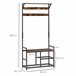 Perchero de Pie con Zapatero Melamina de Madera, Metal HOMCOM Negro
