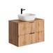 Conjunto de muebles con lavabo espejo LED y columna Adriel 80 Madera