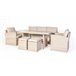 Set AREZZO sofá 3 plazas, 2 sillones, 2 taburetes y mesa beige Beige