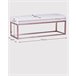 Banco diseño tapizado en polipiel con acero cromado - Praga 131x48 Blanco