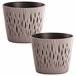 2x Maceta redonda de plastico Sandy Round Marron Claro