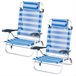 Aktive Pack de 2 sillas de playa plegables y reclinables Azul Marino