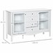 Aparador de Cocina MDF, Vidrio Templado HOMCOM 136 Blanco
