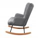 Silla mecedora, sillón de balanceo con respaldo cuadrado Gris Oscuro