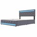 Cama tapizada, LED, 4 cajones, USB 186x210 Cama tapizada, LED, 4 cajones, USB 186x210 Gris