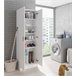 Armario multiusos 2 puertas efecto madera Blanco