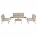 Set de jardín BIARRITZ con sofá y mesa de centro color blanco Blanco/ Madera