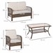 Muebles de Jardín de Ratán Metal, Ratán PE, Poliéster Outsunny Marron