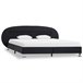 Estructura de cama con LED cuero sintético 180x200 Negro