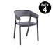 Pack 4 sillas de exterior Diza Antracita