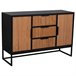 Aparador de 3 cajones y 2 puertas de madera y metal Marron