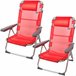 Aktive Pack 2 sillas playa multiposición con cojín Aktive Pack 2 sillas playa multiposición con cojín Rojo