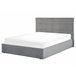 Beliani Cama con almacenaje Terciopelo LORIENT 177x216 Gris Claro