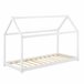 Cama infantil Netstal de madera pino Forma de casa 78x146 Blanco/ Beige