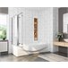 Mampara de Bañera Plegable,3 Hojas+Panel Fijo,Vidrio Templado 6mm Antical, Alture 140cm,Ancho 2cm Ajustable Blanco/ Gris