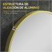 Espejo de Baño Vidrio, Aleación de Aluminio HOMCOM, hogar - baño Dorado