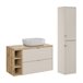 Conjunto de muebles con lavabo 3 compartimientos y columna Alba 100 Conjunto de muebles con lavabo 3 compartimientos y columna Alba 100 Beige