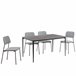 Set de comedor 1 mesa y 4 sillas gris STONE Gris