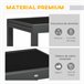 Mesa de Jardín Aluminio, Vidrio templado Outsunny 160x80 Negro