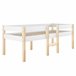 Cama alta infantil de madera de pino 198x97 Blanco/ Madera
