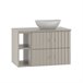 Conjunto de muebles con lavabo individual 2 compartimientos y columna Izae 80 Conjunto de muebles con lavabo individual 2 compartimientos y columna Izae 80 Beige