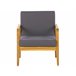 Beliani Conjunto longue Madera de acacia PALLANO Gris Oscuro