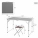 Aktive Mesa plegable regulable aluminio con 4 taburetes Gris