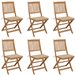 6 Sillas de jardín plegables de madera con cojines Beige