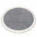 Alfombra BERBER 9000 circulo Franjas Bereber Marroquí Shaggy 160x160 Gris