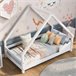 Cama cabaña infantil de madera de pino 206x96 Blanco