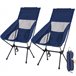 2 Sillas Plegables Camping Ligera con Respaldo Alto Azul Marino