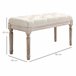 Taburete para Pie de Cama Poliéster, Espuma y Madera de Caucho Crudo