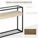 Mesa Consola Vidrio Templado, MDF, Metal HOMCOM 108 Negro